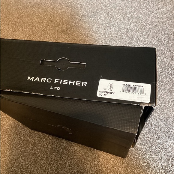 NWT Marc Fisher Oshay Bootie Leather Chelsea Boot Stacked Heel Pointed Toe 10M - Picture 5 of 6